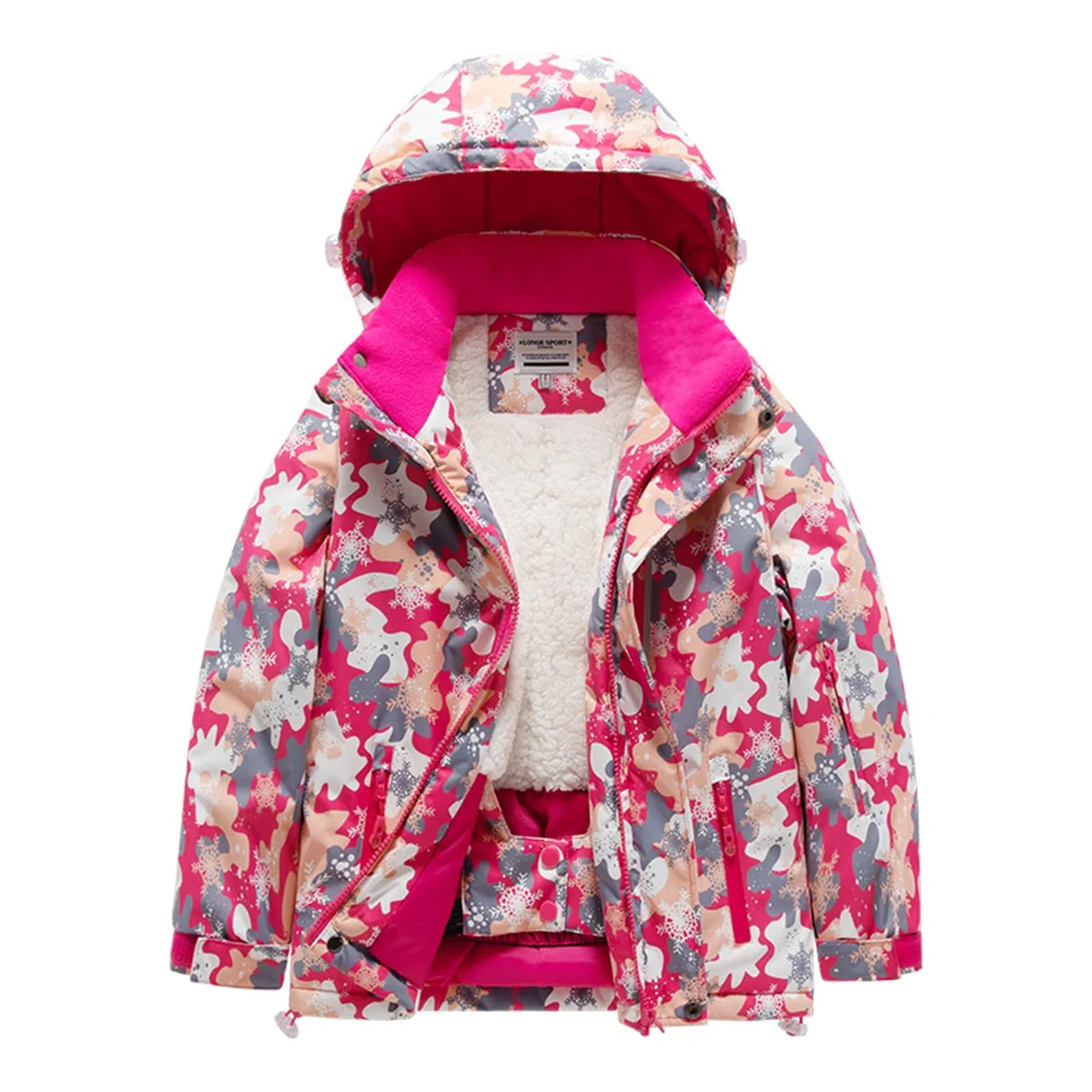 Manteau Fille Doudoune matelassée à capuche pour fille, parka épaisse et chaude avec poches, manteau d'hiver rembourré et coupe-vent, combinaison de neige légère pour enfants de 1 à 15 ans