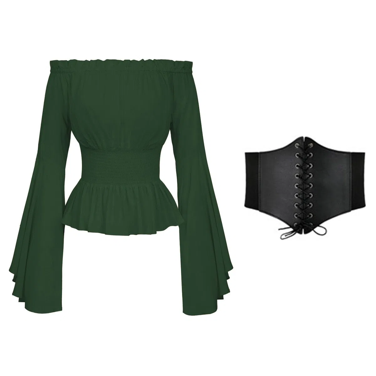 Générique DéGuisement Pirate Femme Robe Courte - Costume Pirate Femme Complet avec Corset - Deguisement Pirate Medieval Sexy Epaule DéNudéE Costume De Carnaval pour Halloween, Carnaval, Cosplay Fetes