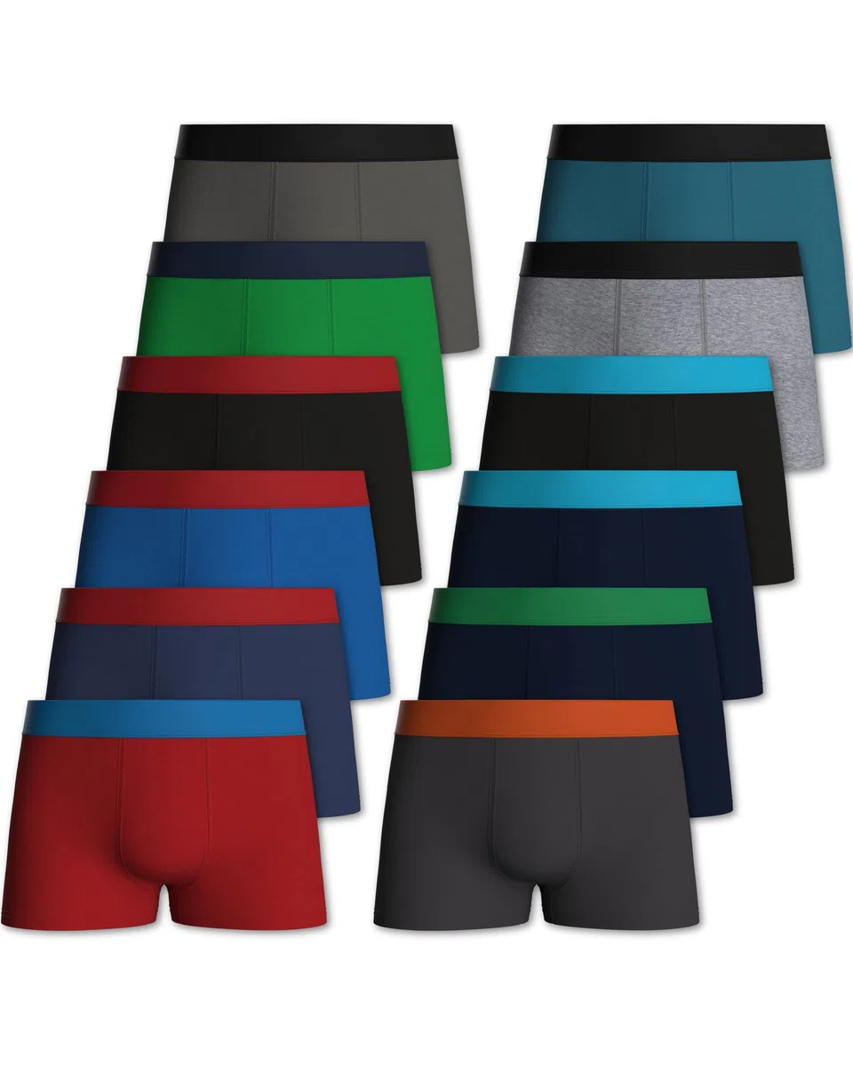 Pierre Calvini Lot de 12 Boxers pour Garcons (Black, 9-10)