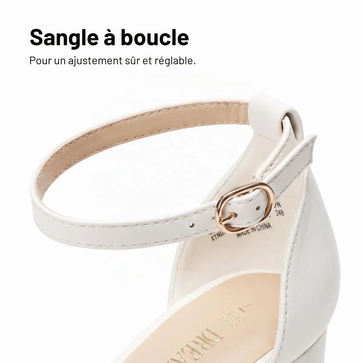 DREAM PAIRS Escarpins Femme Talon Haut Chunky avec Plateforme, Chaussures Habillées Confortables avec Bride Cheville pour Soirée ou Fête