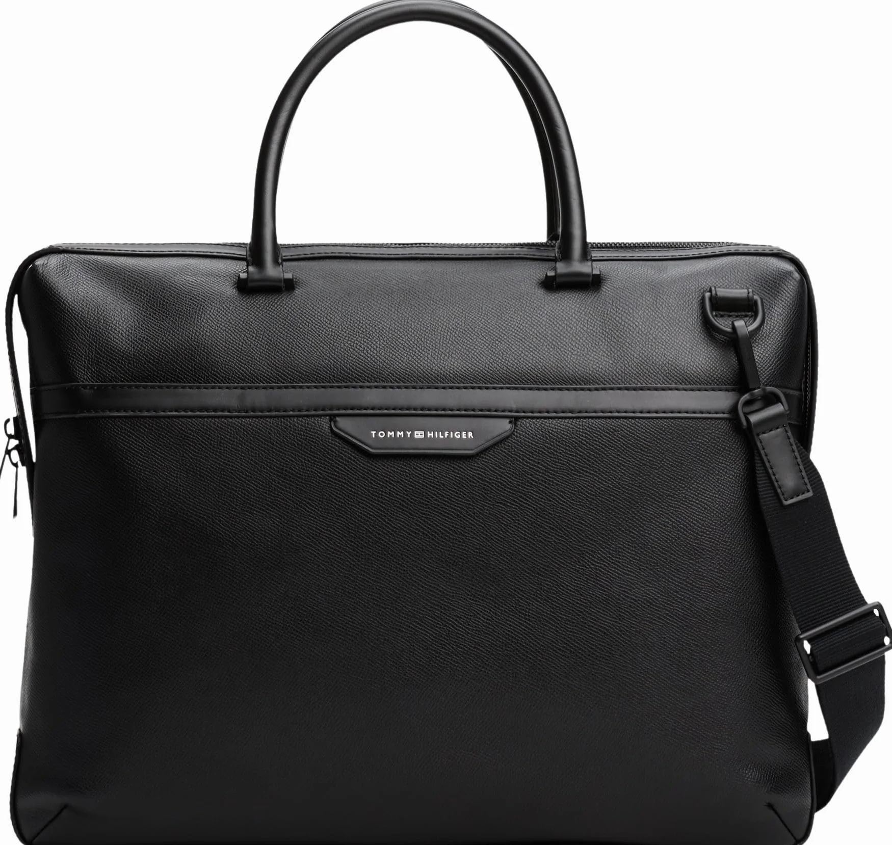 Tommy Hilfiger Sac pour Ordinateur Portable Homme Business en Cuir, Noir (Black), Taille Unique