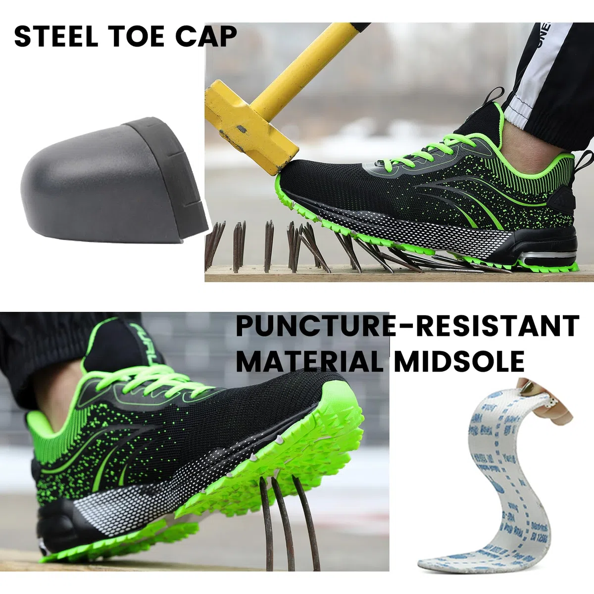 Furuian Chaussures de Sécurité Légère Baskets de Sécurité Homme Femme Chaussures de Travail Embout en Acier Protection Confortable Respirante Bottes de Sécurité