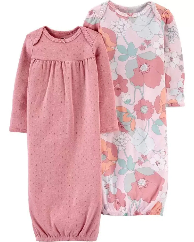 Carter's 2-Pack Sleeper Gowns (3 Months) Pink