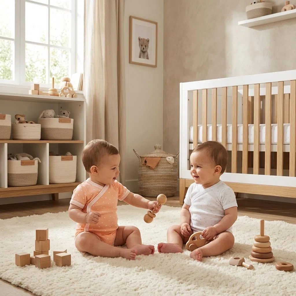 BABIDU | Lot de 4 Bodies Croisés Bébé Manches Courtes – 100% Coton, Doux et Respirant – Trousseau de Naissance Mixte Garçon et Fille, Fabriqué en Europe