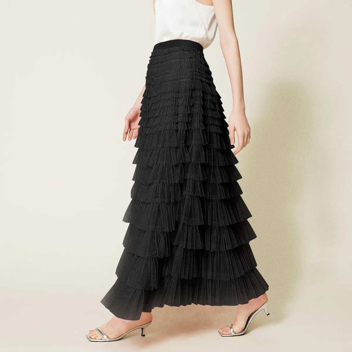 Cocila Tutu Danse Classique Fille Tulle pour Femmes Jupes Longue en à Volants Multicouche Ligne A Bal De Promo Mariage Femmes Noir Fluo Red Skirt Verte Jupon sous Robe Paillette