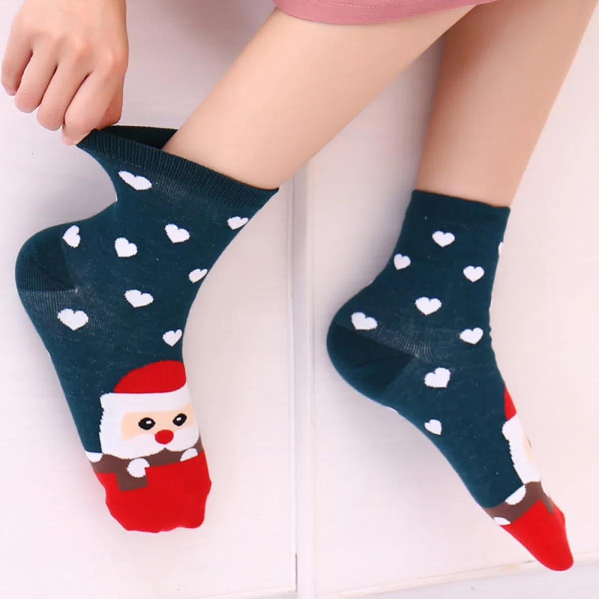 SHERCHPRY 15paires Chaussettes De Noël Douces Avec Motifs De Père Noël Et Renne Chaussettes -mollet Pour Femmes Pour Fêtes