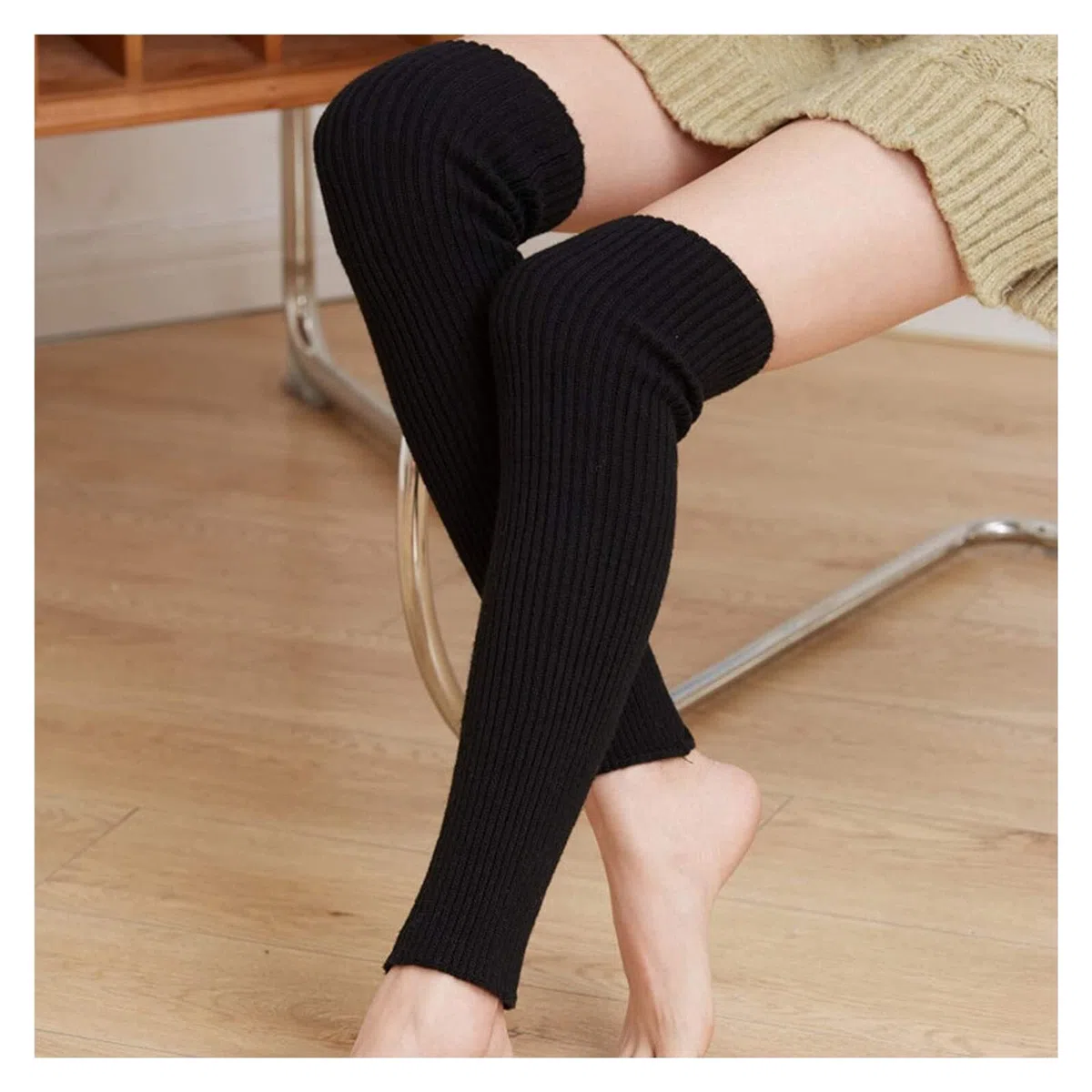 Chaussettes Hiver Tricot Crochet Femmes Filles Genou Haute Jambières Chunky Câble Botte Poignets Tricot Chaussettes Chaussettes Chaudes