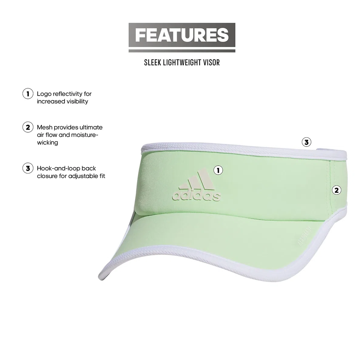 adidas Superlite 2 Athletic Sport Performance Visière réglable pour femme, semi-vert étincelle/blanc, taille unique, Semi vert étincelle/blanc