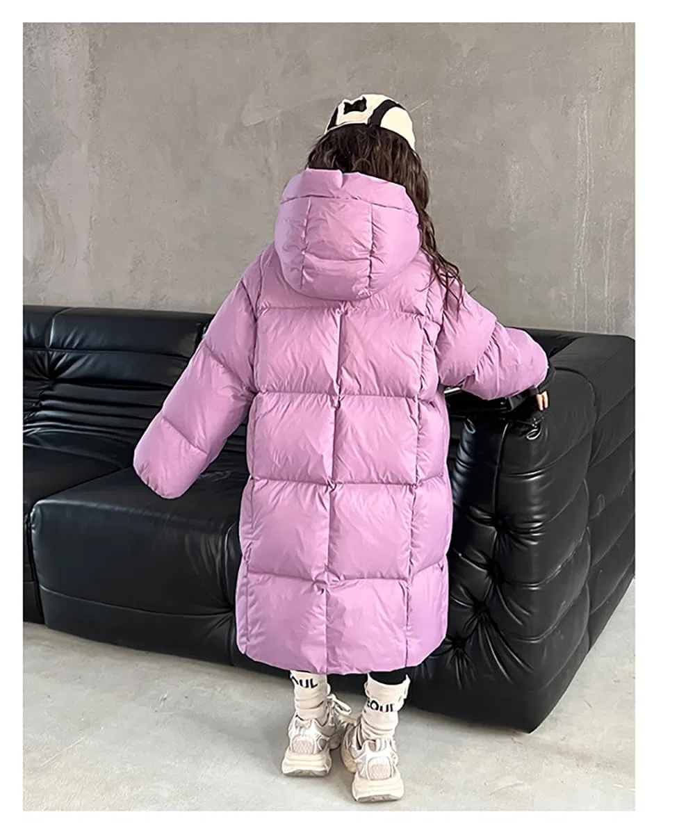 Veste d'hiver pour enfant fille parka d'hiver garçon avec capuche en fourrure Manteau d'hiver chaud Parka Manteau en duvet long pour enfant Veste matelassée pour enfant fille