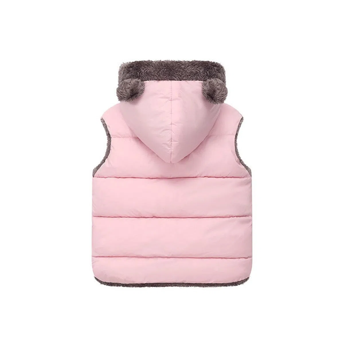 Generisch Gilet à capuche rembourré et chaud sans manches avec oreilles d'ours pour bébé garçon