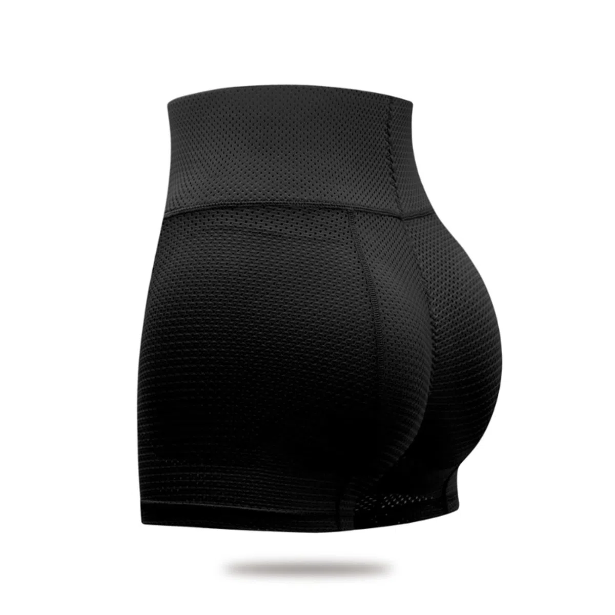 Shorty Gainant Rembourré pour Femme, Culotte Rehausse-Fesses en Maille Respirante High Waist Black M