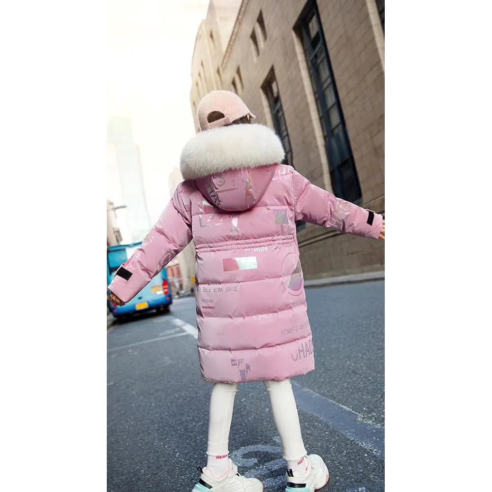 Veste d'hiver pour enfant fille parka d'hiver garçon avec capuche en fourrure Parka chaude d'extérieur Manteau d'hiver Veste de neige Garçon Parka Enfant Fille Enfant Veste matelassée Fille