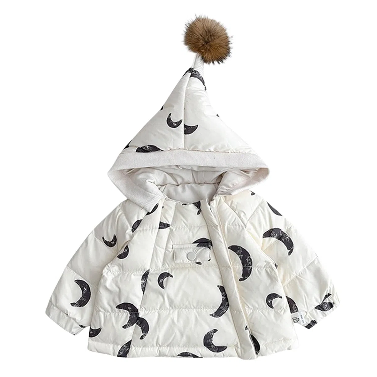 Veste à Capuche Hiver Bébé Garçon Fille Doudoune Matelassée Chaude Polaire Chic Manteau Duvet Imprimé Mignon Classique pour Tout-petit Infantile Unisexe