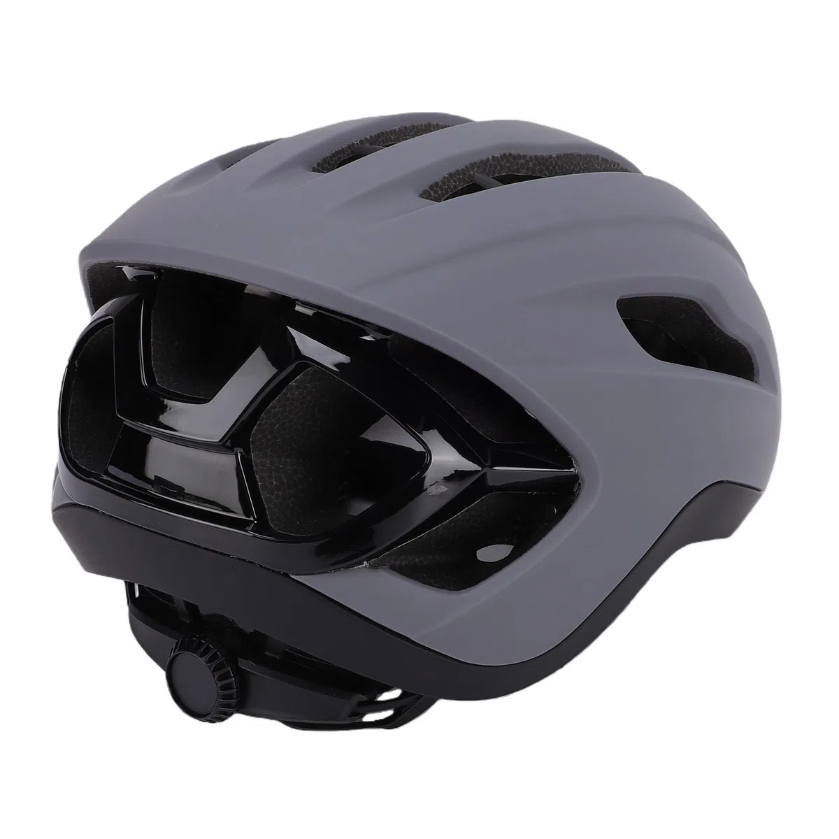 Casque de Cyclisme Réglable Unisexe, Vélo de Route de Montagne avec Squelette renforcé pour Les Sports de Plein Air 56-62cm Bleu foncé Gris