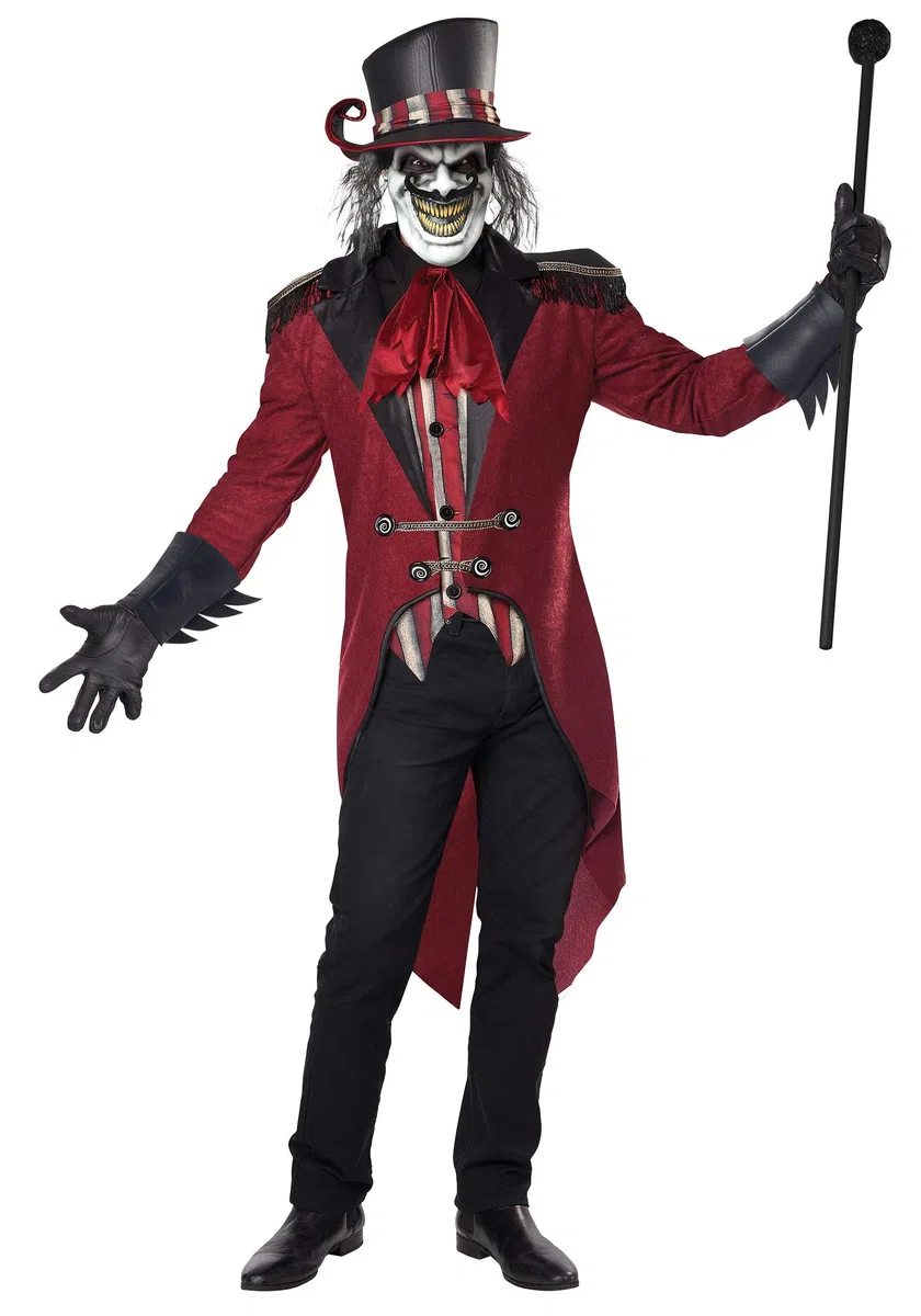 CALIFORNIA COSTUMES Costume de dompteur effrayant pour homme, rouge, noir et blanc
