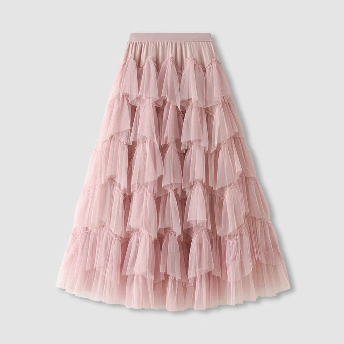 Cocila Jupes De Sapin NoëL Une Ligne PlisséE Longue à Volants Mollet Longueur en Mousseline Soie Taille Haute Bulle Tutu Rose Adulte Tutu Blanc Jupes Tulle Noir Black Skirt Rouge Fille Rose Femmes