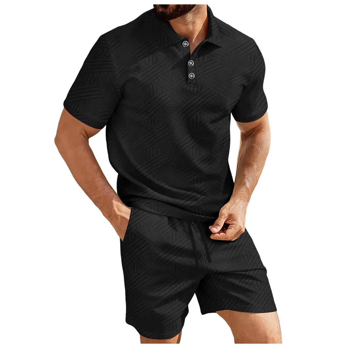 Ensemble Débardeur Short Homme Ensemble Homme Sportswear Été Costume Lin 2 Pièces Respirant Léger Confortable Fête D'été Blouson Manches Longues Cargo Pantalon Pour Randonnée Travail Quotidien