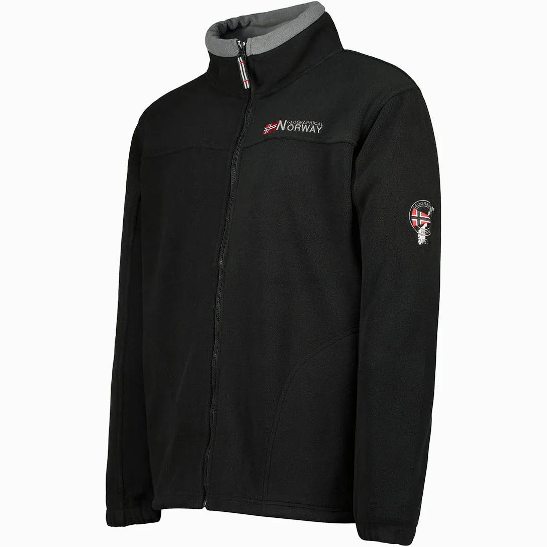 Geographical Norway veste polaire homme capuche cachée col montant trekking | Col montant, capuche cachée, forme polaire, pour outdoor, randonnée, trekking, loisirs et mi-saison bans production