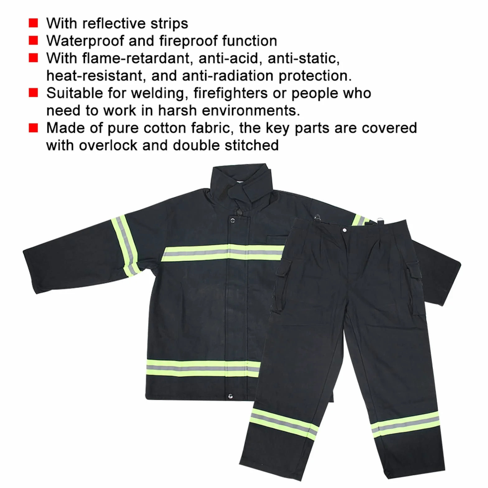 Combinaison Ignifuge, Vêtements Ignifuges pour Pompiers, Ignifuge(XL) | Pantalons Réfléchissants de Protection, Antistatique, Ignifuge, Résistant à la Chaleur
