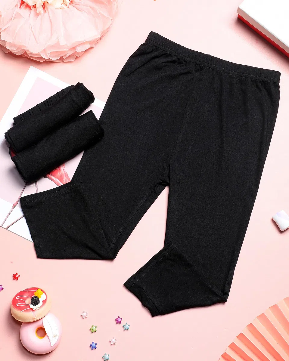 Lot de 6 leggings capris pour filles - Legging court d'été pour l'école
