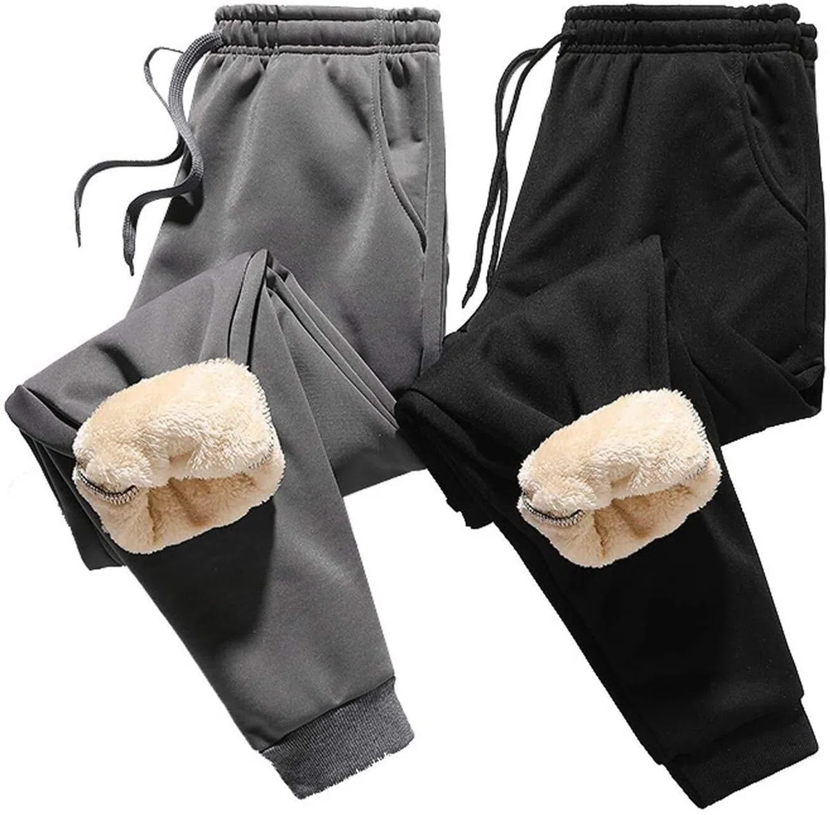 Pantalon De Jogging Doublé Polaire Sherpa, Pantalon De Jogging d'hiver for Homme, Pantalon De Survêtement avec 2 Poches Et Élastique for Le Sport, Les Loisirs