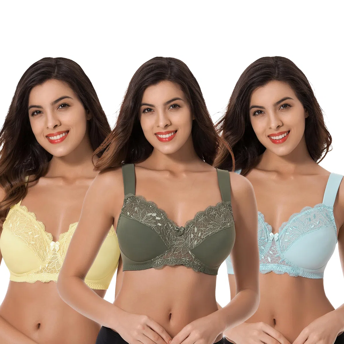 Curve Muse Non doublé Minimiseur Soutiens-Gorge sans Fil-x2 ou x3 | Couvrance totale, Bretelles réglables, Fermeture Agrafes, Nylon, Microfibre, Élasthanne