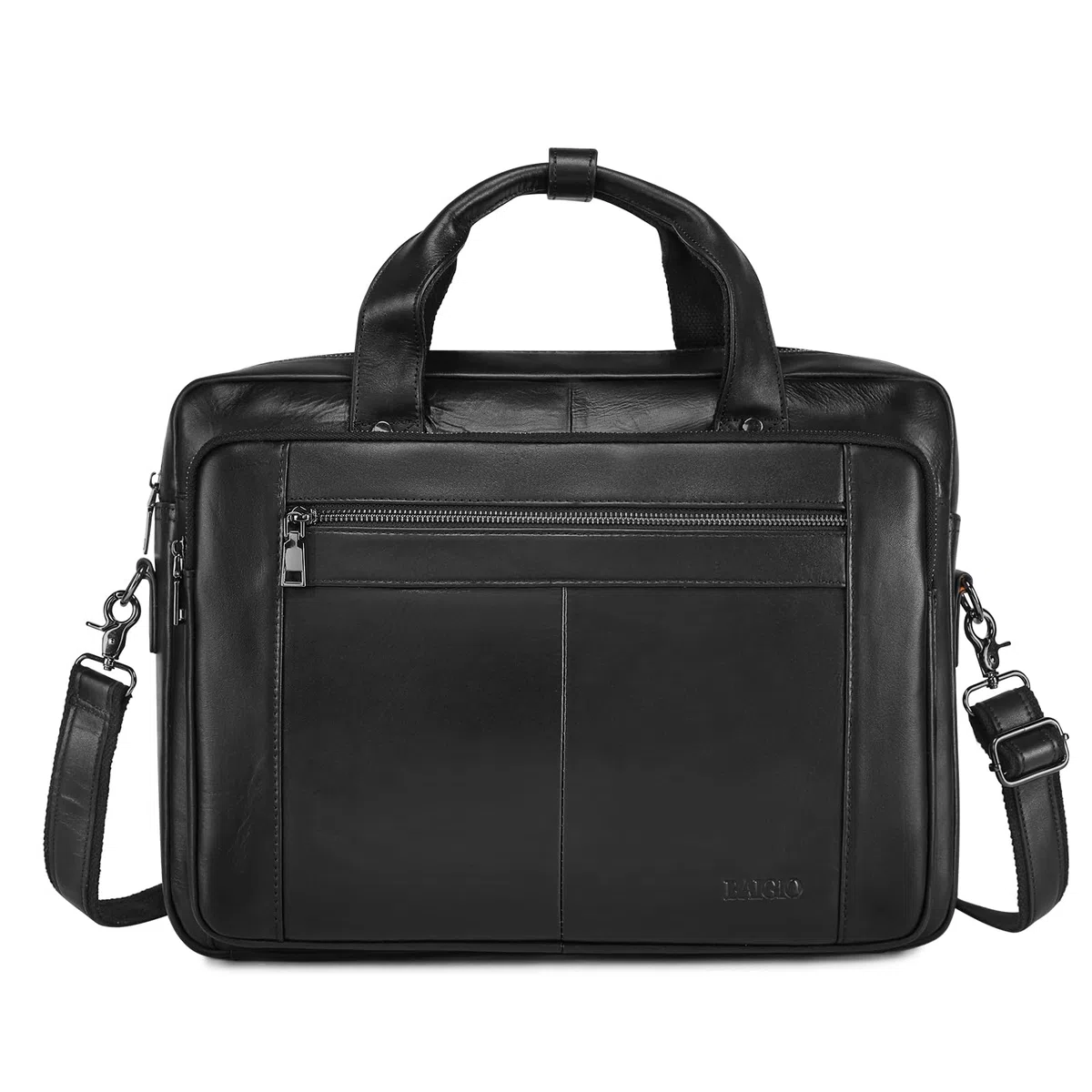 BAIGIO Sacoche Ordinateur Homme Cuir 15,6 Pouces Cartable Porte Document Homme Sac Business Malette Hommes Sacoche Travail Serviette Business Hommes Sac à Main Sac Bandoulière, Noir