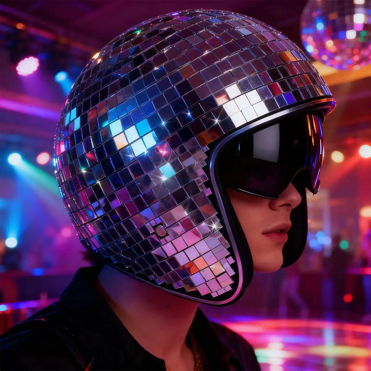 De Boule Disco en Verre Miroir - Avec Visière Rétractable, Casquette De Boule Disco en verre miroir argenté pailleté pour homme et femme, DJ, club, scène, bar, fête, mariage 25x25x21 Cm (Rose)