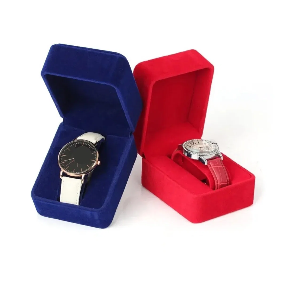 Étui de Transport pour Montre Boîte de rangement for montre connectée, boîtier for, d'emballage for bijoux, accessoires, noir, rouge, bleu(Red and black)