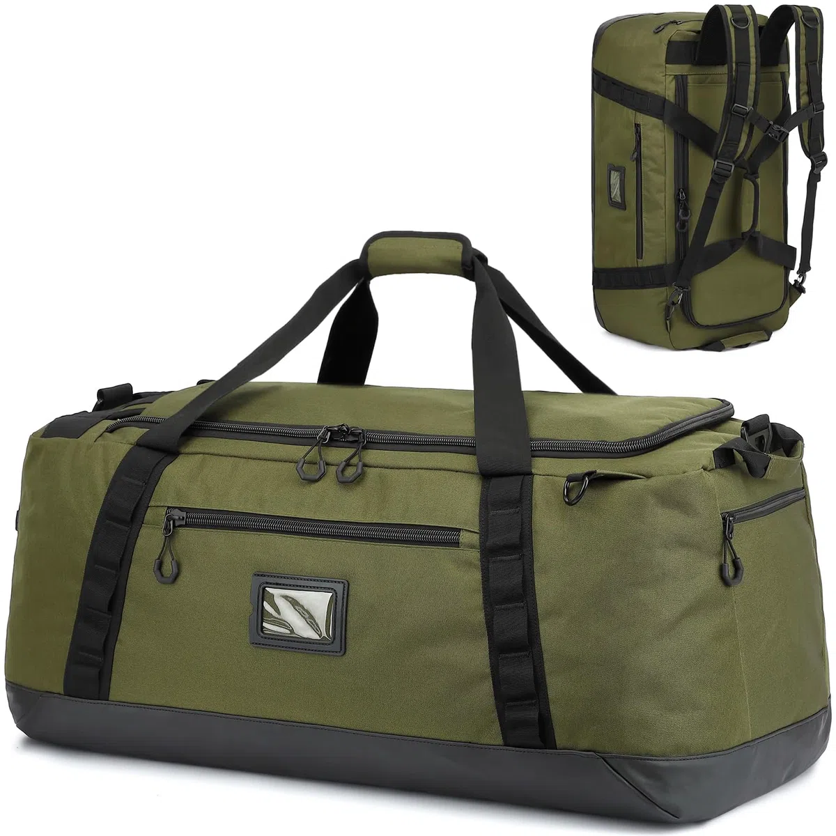 TUGUAN Grande Sac de Voyage Homme 100L XL Sac de Sport Femme 3 en 1 Sac à Dos, Sac à Main & Bandoulière Imperméable pour Randonnée Camping Voyage, Vert