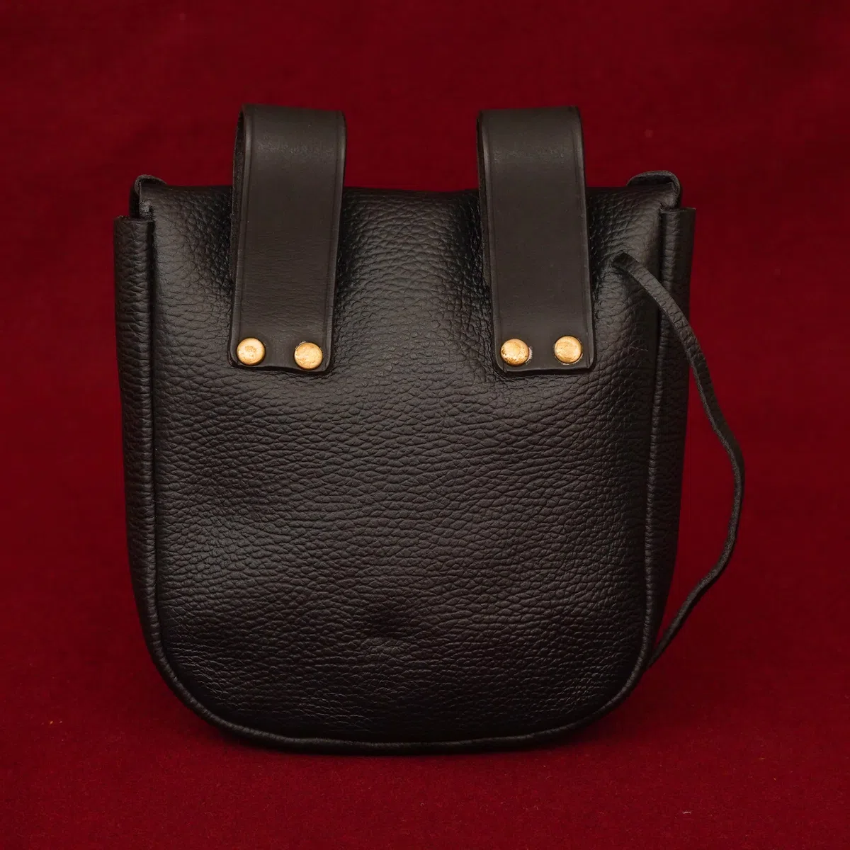 Mythrojan Pochette ceinture en cuir médiéval original sac costume accessoires pochette viking ceinture porte-monnaie, Décoration bronze noir, 8" x 7", Pochette en cuir noir
