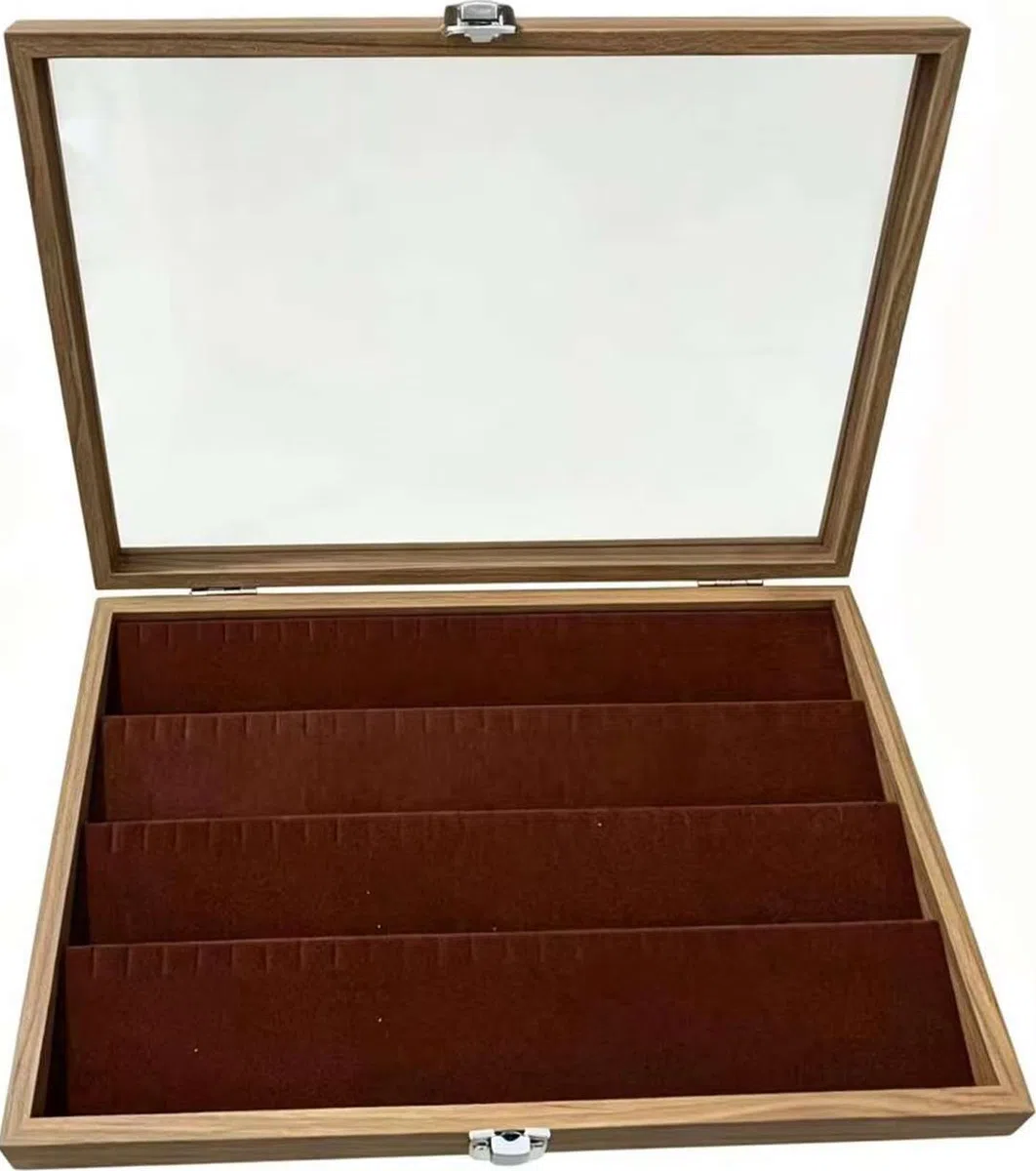 BoîTe à Bijoux en Bois, SéParateurs Amovibles, Coffret de Rangement pour Bijoux Empilable Doublé de Velours pour Femme(1Layer R)
