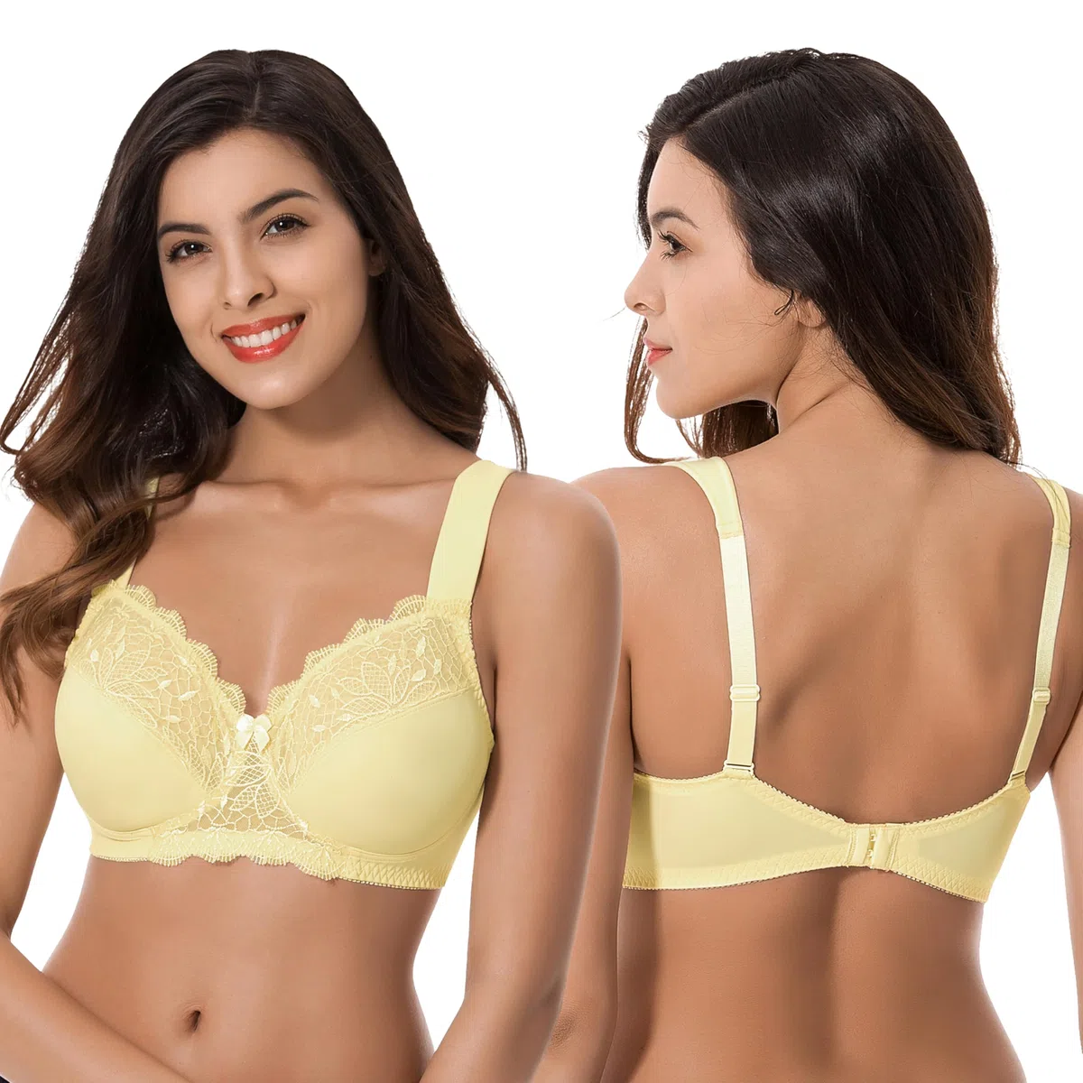 Curve Muse Non doublé Minimiseur Soutiens-Gorge sans Fil-x2 ou x3 | Couvrance totale, Bretelles réglables, Fermeture Agrafes, Nylon, Microfibre, Élasthanne