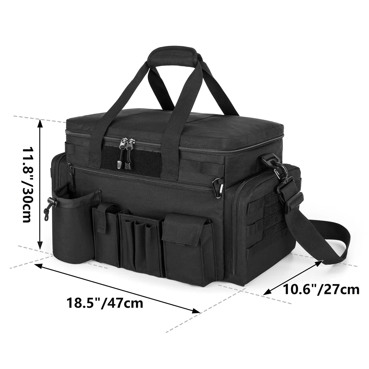 Trunab Police Range Bag, Tactique Molle de Patrouille, Organisateur de Siège Avant de Voiture, Sac de Voyage Militaire avec Bandoulière, Compartiment pour Laptop 15,6"