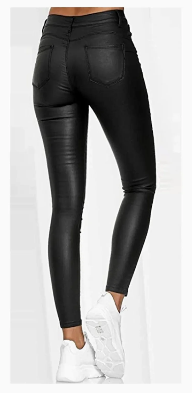 Leggings en Cuir for Femmes Leggings Push Up en Simili Cuir Leggings en Simili Cuir Taille Haute avec Doublure en Polaire Pantalon d'hiver Élastique Pantalon Leggings