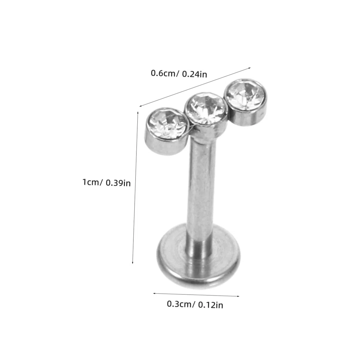 Set de 5 Studs de Piercing en Acier Inoxydable et Titane Argentés