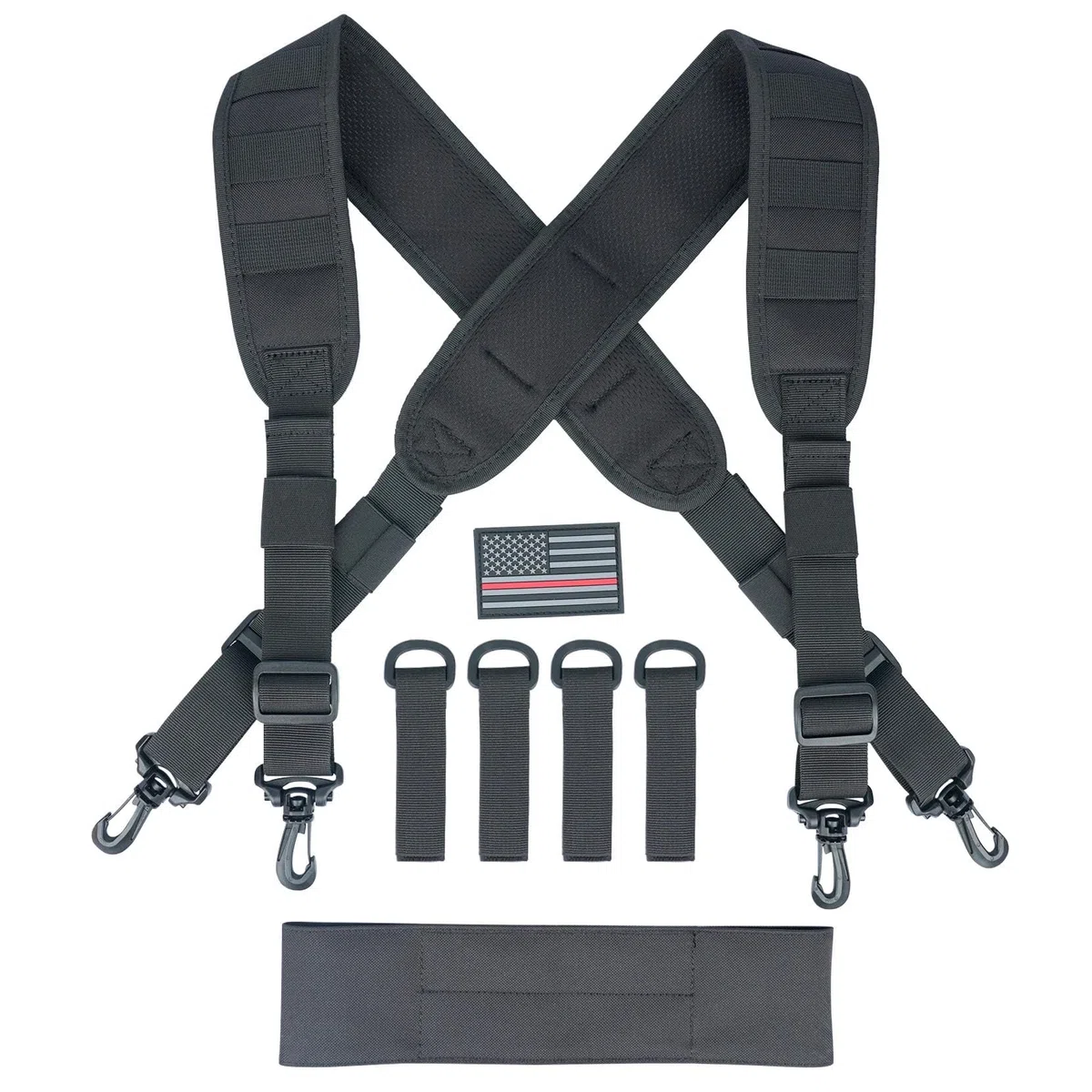 Bretelles Suspender Bretelles Tactiques pour Ceinture De Service Bretelles De Harnais Oh002-Black De Ceinture De Police