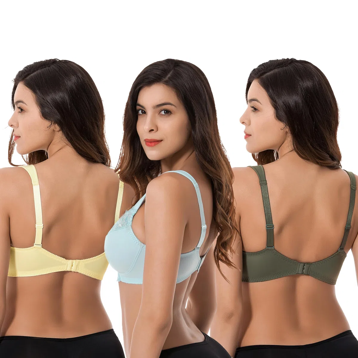 Curve Muse Non doublé Minimiseur Soutiens-Gorge sans Fil-x2 ou x3 | Couvrance totale, Bretelles réglables, Fermeture Agrafes, Nylon, Microfibre, Élasthanne