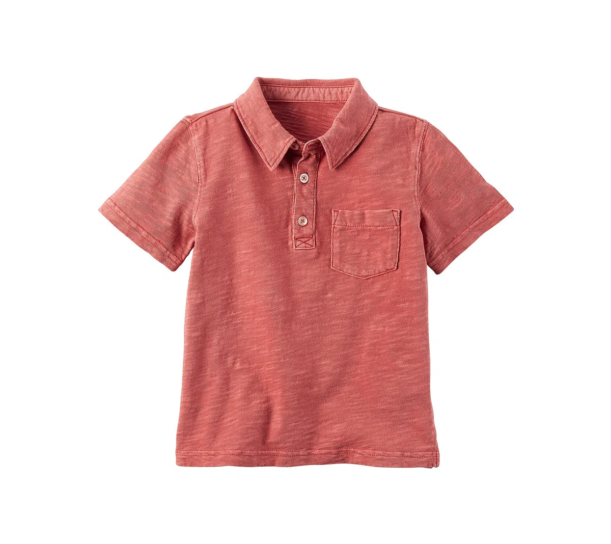 Carter's Baby Boys' Garment-Dyed Slub Jersey Polo, 6 Months Red
