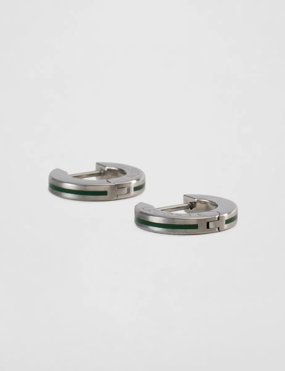 Lacoste Boucles d'Oreilles Hinge pour Homme Collection LACOSTE BASELINE en Acier Inoxidable - 2040087