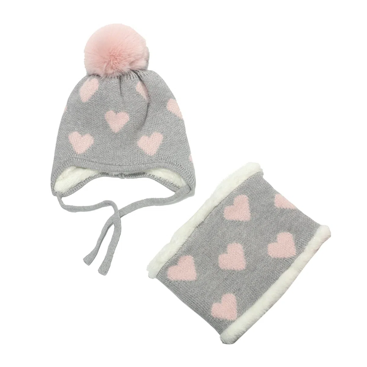 Ensemble de 2 chapeaux extensibles pour bébé et enfant - Bonnet tricoté - Écharpe chaude