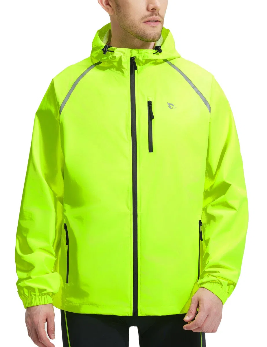 baleaf Veste de Cyclisme pour Homme Plus Longue, Imperméable Respirante Randonnée Running Coupe Vent Légère anti Pluie Grand Tall