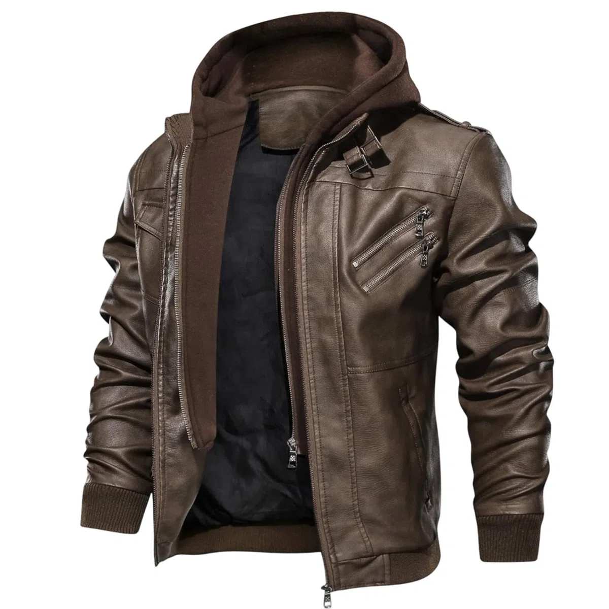 Veste Moto Homme Chic Et Elegant Vestes De Sport Homme Ample ZippéE CintréE Manteau D'ExtéRieur Décontracté D'Automne Pour Le Quotidien Et Les ActivitéS De Plein Air Au Design Confortable Casual