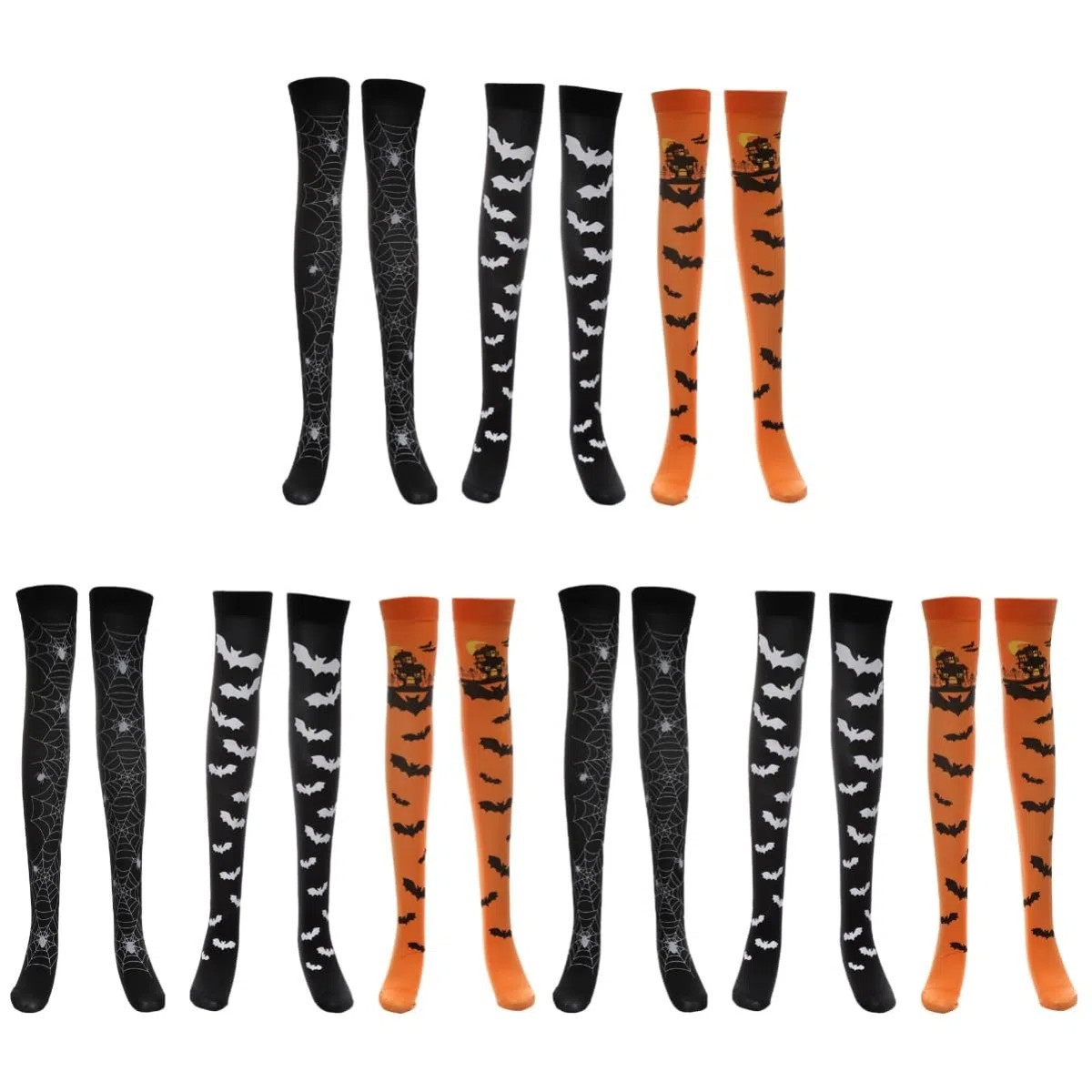 SHERCHPRY 9paires Chaussettes Halloween Cosplay Longues Chaussettes De Fête Pour Femmes Pour Déguisements Et Événements Festifs
