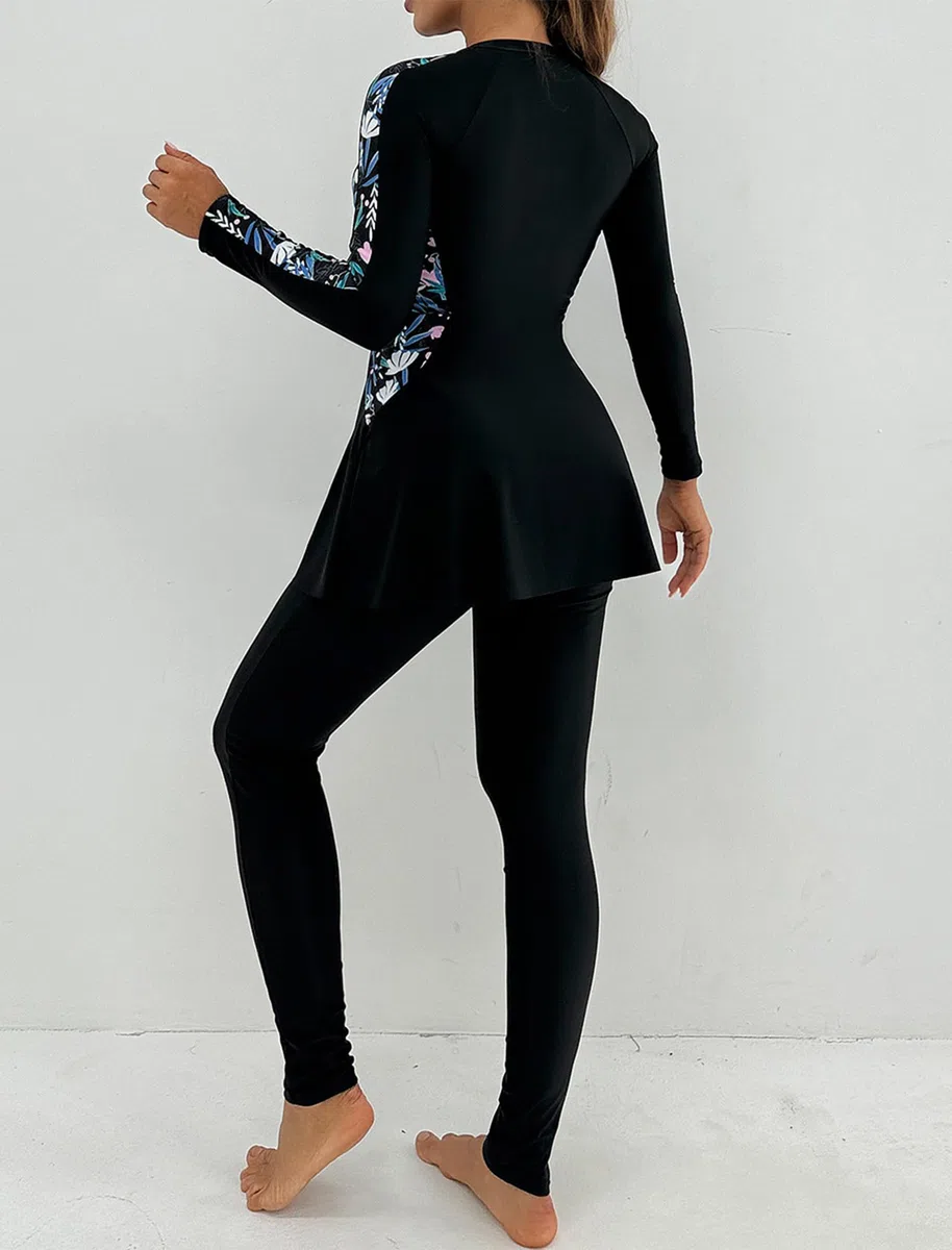 Femmes Maillot de Bain Musulman: Doux Complet 2 Pièces Burkinabi Manches Longues Haut Pantalon Natation Anti - éruption - Maillot de Bain Islamique