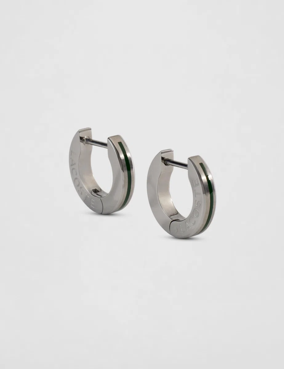 Lacoste Boucles d'Oreilles Hinge pour Homme Collection LACOSTE BASELINE en Acier Inoxidable - 2040087