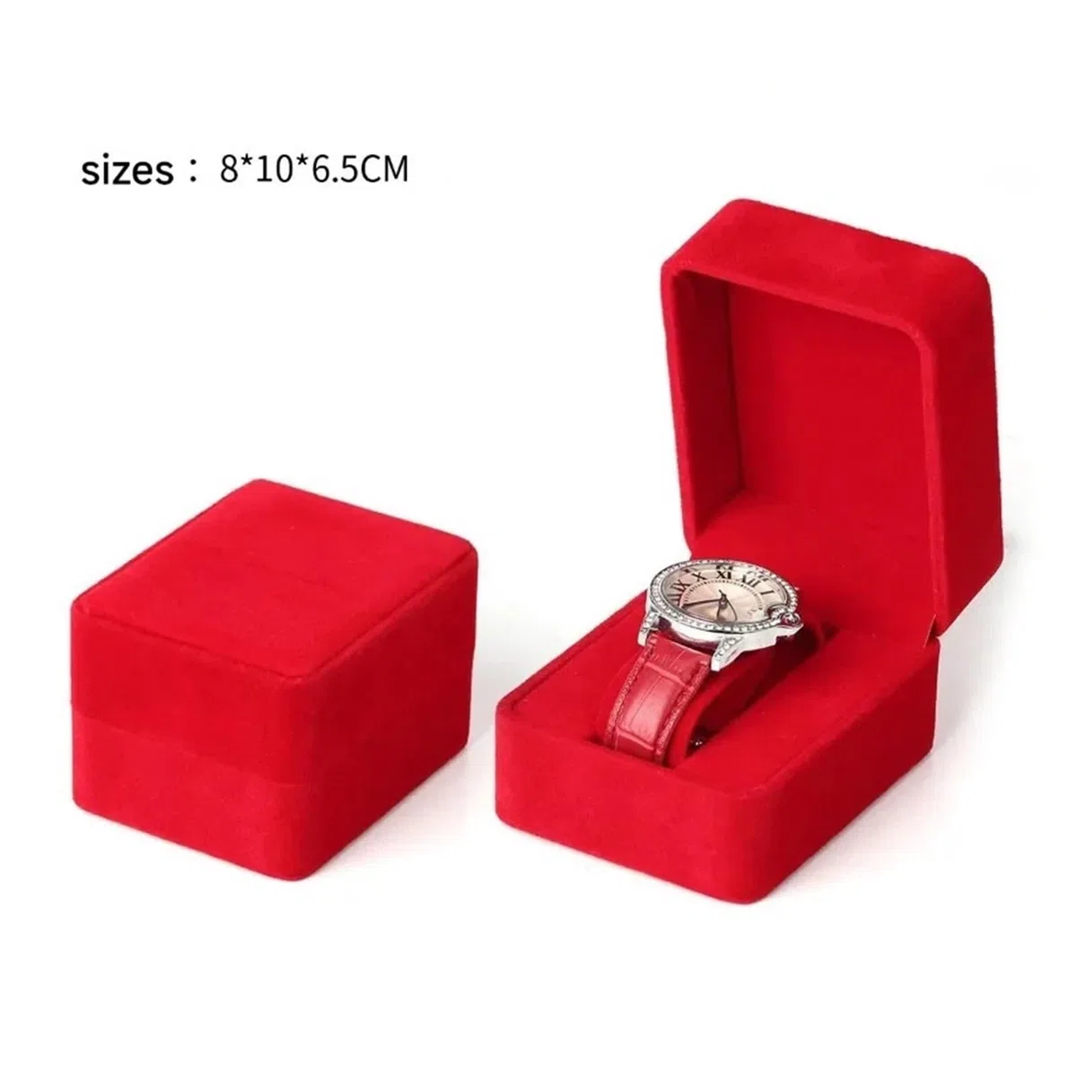 Étui de Transport pour Montre Boîte de rangement for montre connectée, boîtier for, d'emballage for bijoux, accessoires, noir, rouge, bleu(Red and black)