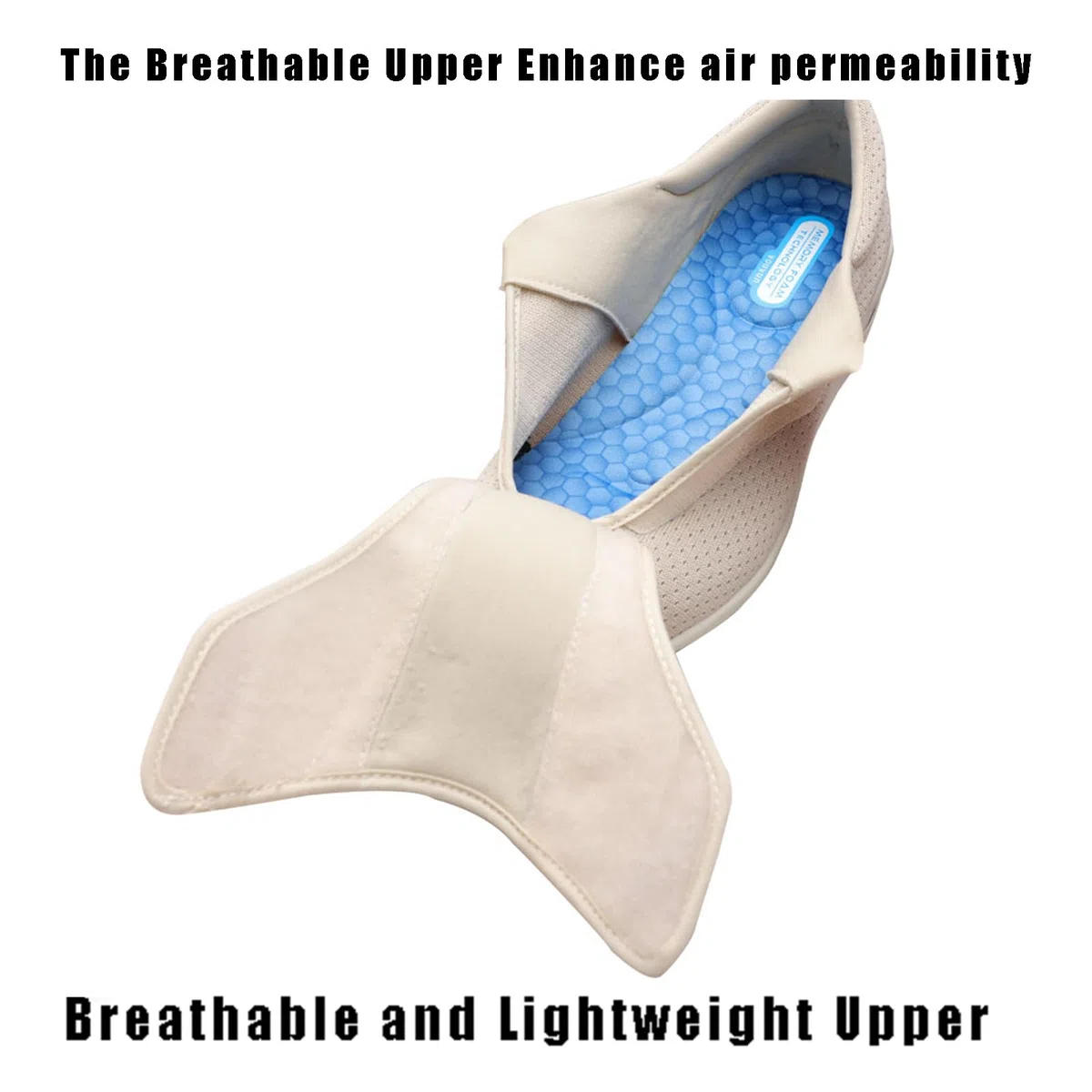 Chaussures pour Personnes DiabéTiques,Memory Foam Adjustable Walking for Elderly Arthritis Edema Swollen Feet Thumb Valgus Bunions.
