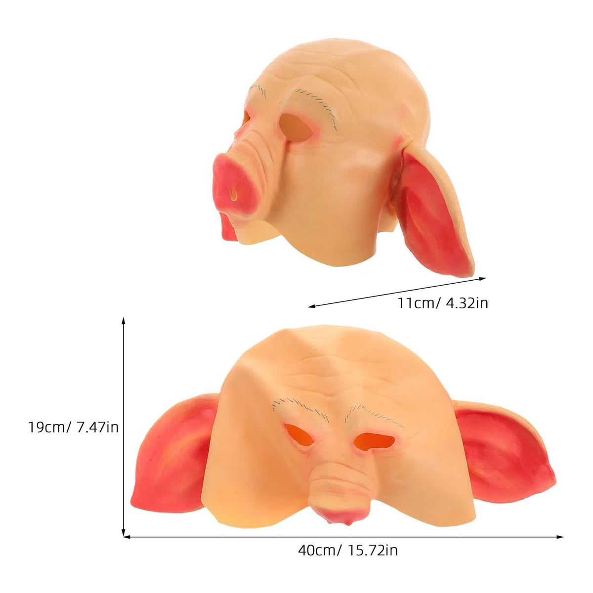 Tofficu 3 Pièces Masque Cochon Réaliste en Latex pour Spectacle de Scène