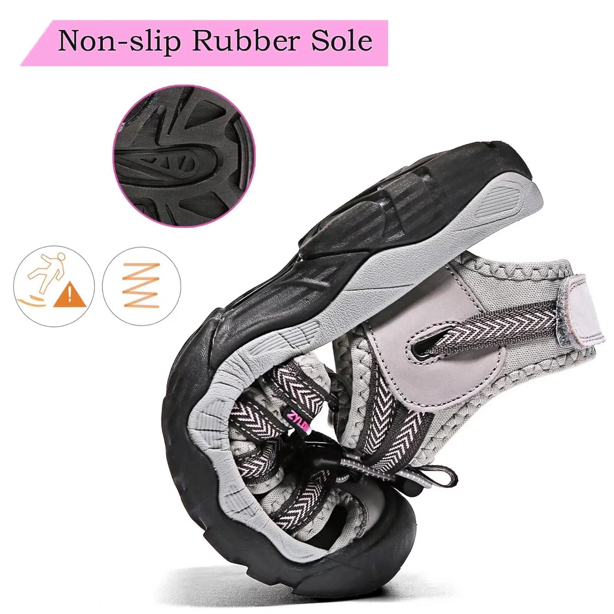 Sandales de Randonnée Homme Femme ​Cuir Fermées Été Extérieur Chaussures de Sport Plage Chaussures d'eau Plage Closed-Toe